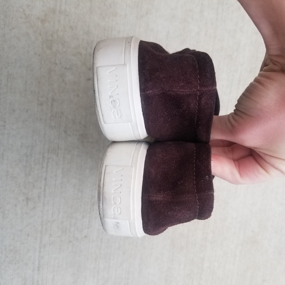 VINCE MAROON BROWN SUEDE SLIP ON SNEAKERS - Picture 6 of 6